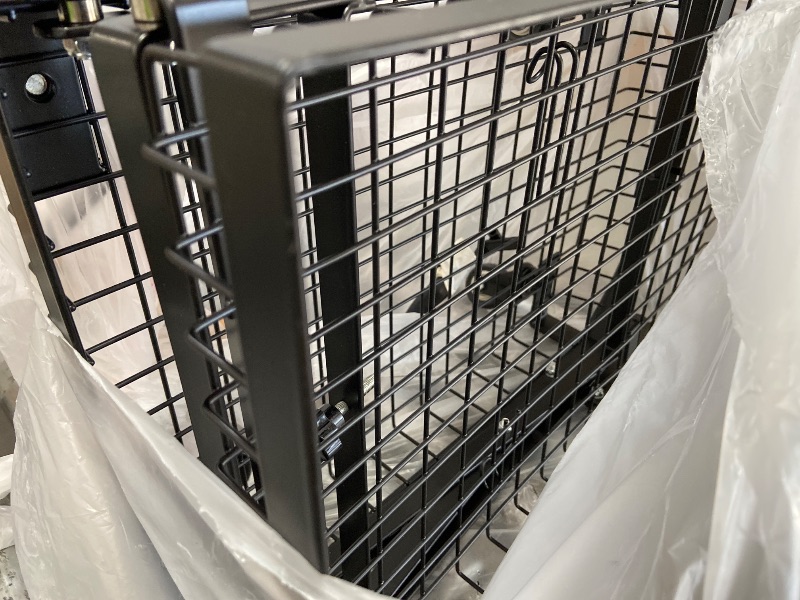 View 2 of 2-Tier Folding Metal Shopping Cart On Wheels,Collapsible Utility Cart