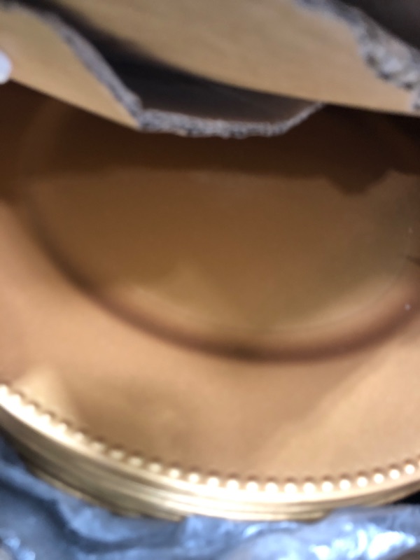 View 3 of 100 Gold Charger Plates with Napkin Rings