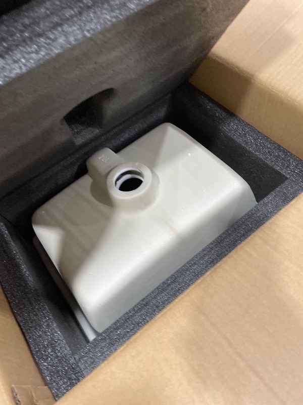 View 3 of 16" Undermount Bathroom Sink Small White Porcelain Rectangular w/Overflow