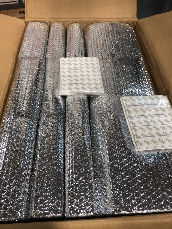 View 3 of 16P Garage Door Insulation Kit Panels 6MM 16x8FT for Double Garage Door, Pre-Cut Bubble Reflective Aluminum Foil Sheet 120 Tape, DIY Install Temperature Control Block Summer Heat & Winter Cold(24x48)