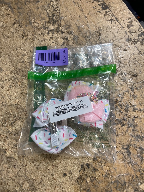 View 2 of 2 Pack 6th Birthday Hair Bow for Girls, Pink Hair Clips Hair Accessories for Girls 1 2 3 4 5 6 Years Birthday Confetti Ice Cream Party Supplies Decorations