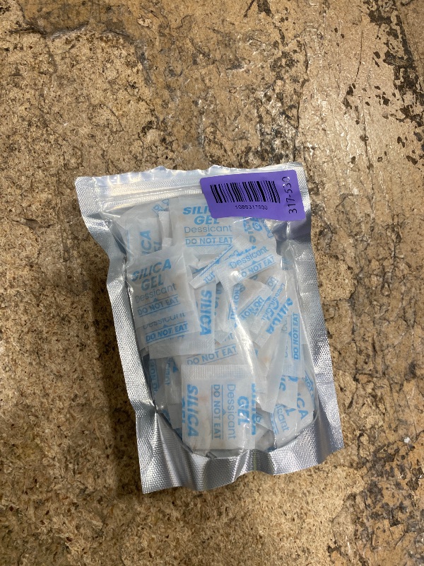 View 2 of 100PCS 1g Silica Gel Packets, Moisture Absorbers Desiccant Packs for Storage, Clothes, Shoes, Electronics, 3D Printer Filament, Jewelry, Spices, Safes, Tools