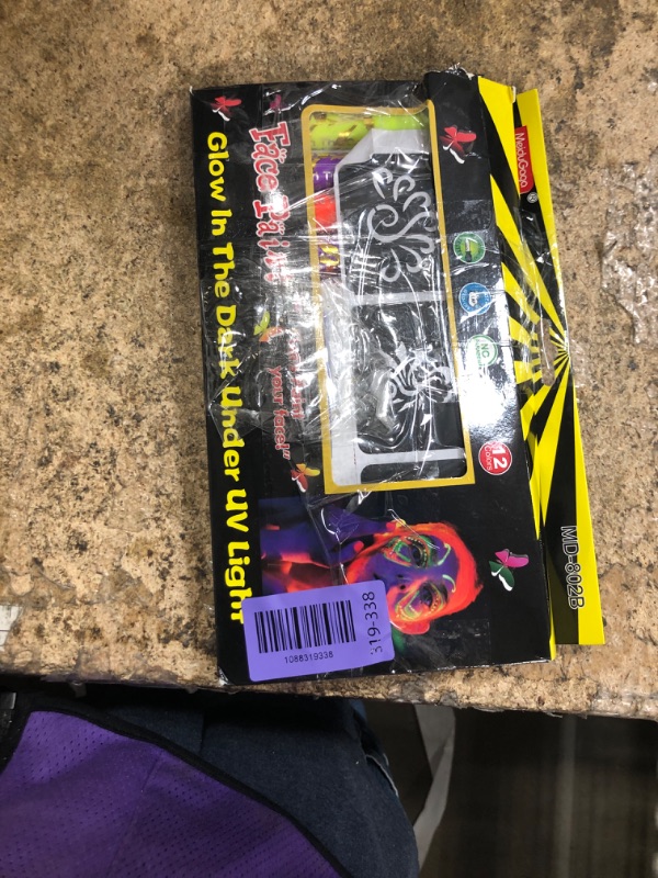 View 2 of 12 PCS Glow Face Body Paint, Glow In The Dark Under UV Black Light Sticks Makeup Neon Face Painting Kits for Adult Halloween Festival Accessory Glow Party Supplies