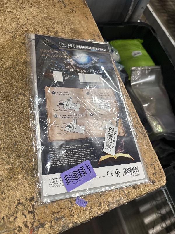 View 2 of [PackageLand] Clear Manga Book Covers – Fits Japanese Comics – 50 Pack – 195 x 355mm (7.68" x 13.98") – Thick 40 Micron OPP Sleeves for Archival Protection