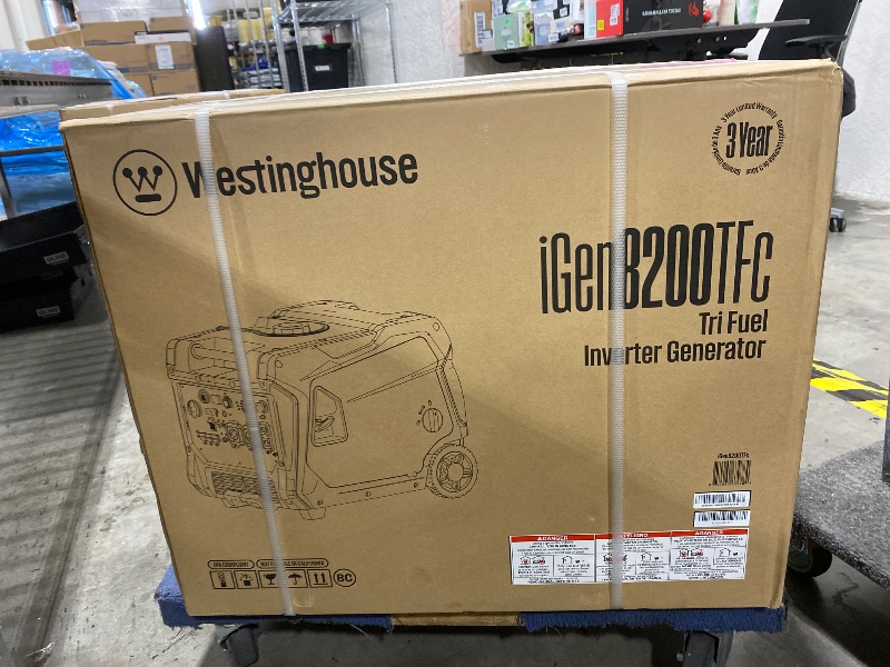 Photo 1 of Westinghouse 8200 Peak Watt Tri-Fuel Portable Inverter Generator, Remote Electric Start, Transfer Switch Ready, Gas, Propane, Natural Gas, Low THD, Safe for Electronics, Parallel Capable, CO Sensor