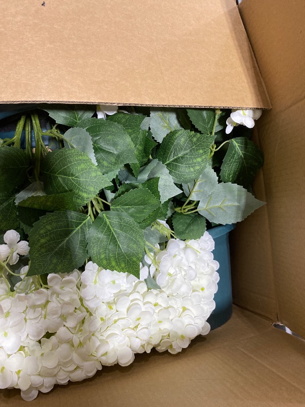 View 3 of QIANYUN Artificial Hydrangea Bush - 20 Inch Potted Plant (Set of 2)