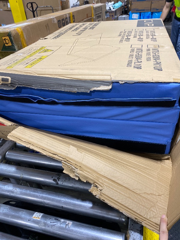 Photo 1 of CAP Barbell Folding Exercise Mat – Durable, Anti-Tear, Thick Padding for Fitness, Aerobics, Gymnastics & Home Workouts. 10' x 4' x 3" thick BLUE