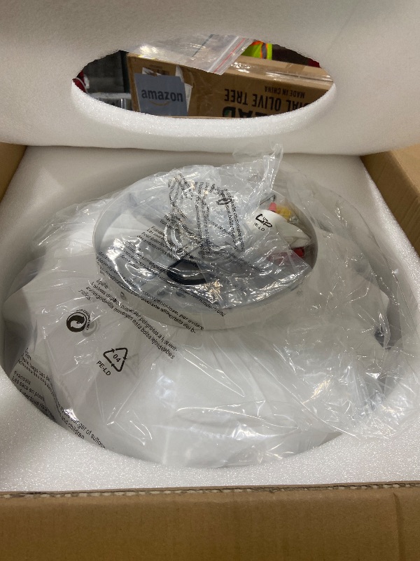 Photo 1 of BOKT Semi Flush Mount Ceiling Light, 19.7" White Fabric Shade
