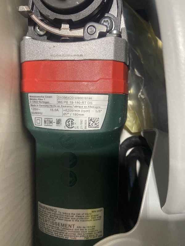Photo 1 of Metabo HPT 7-Inch Angle Grinder