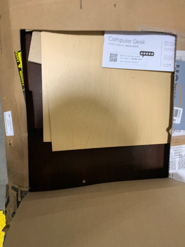 View 3 of Sauder Palladia Computer Desk with Drawers, Home Office Desk with File Cabinet Storage Drawer, Cable Management, Keyboard Tray, in Select Cherry Finish
