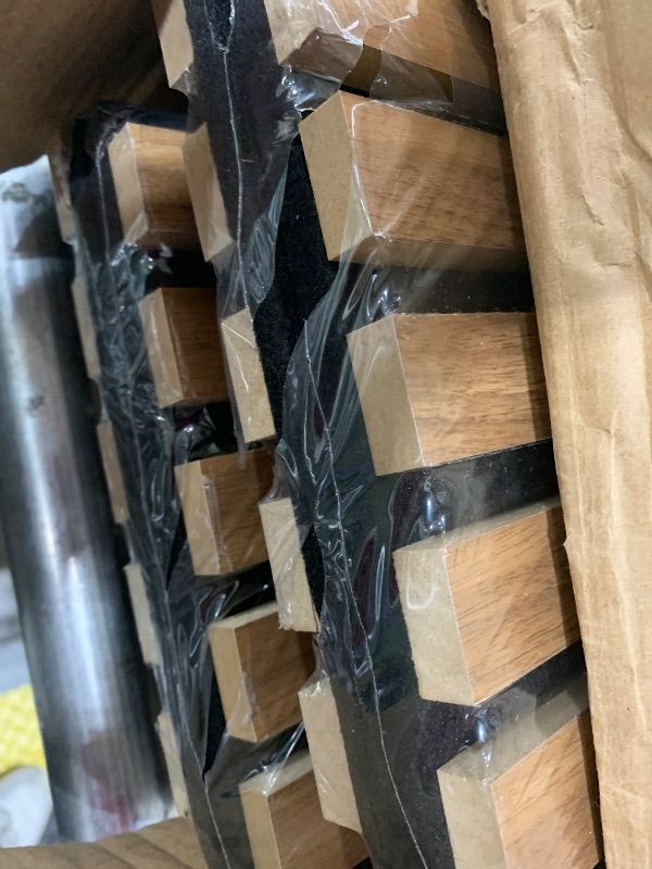 Photo 1 of RITOLLO Wood Slat Acoustic Wall Panels, Natural Walnut, 4 Pack
