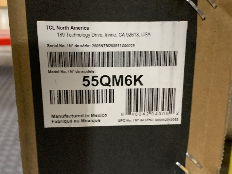 Photo 1 of TCL 55 Inch QM6K Series QLED Mini LED 4K HDR Smart Google TV, 55QM6K