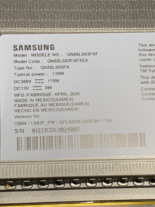 Photo 1 of Samsung 55" The Frame QLED 4K Smart TV
