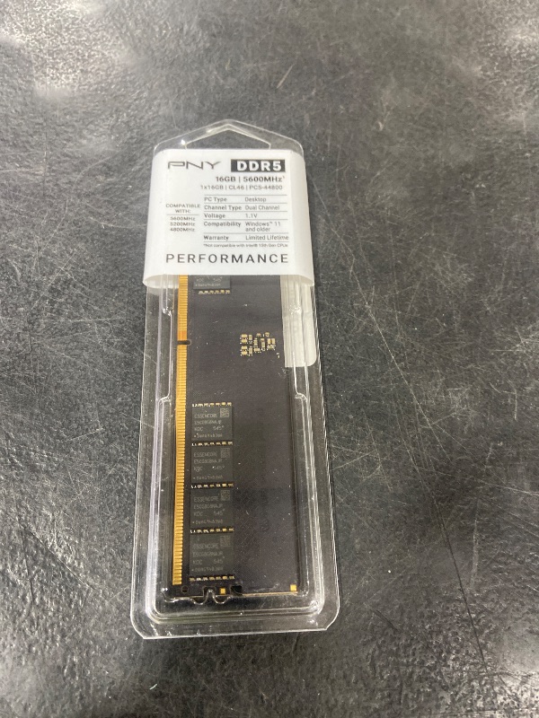 Photo 1 of PNY DDR5 16GB (1x16GB) 5600MHz CL46 Performance Desktop Memory