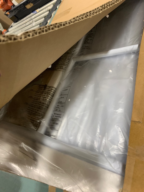 View 3 of MISSING PARTS*****VECELO Queen Bed Frame with Headboard - White Metal Platform