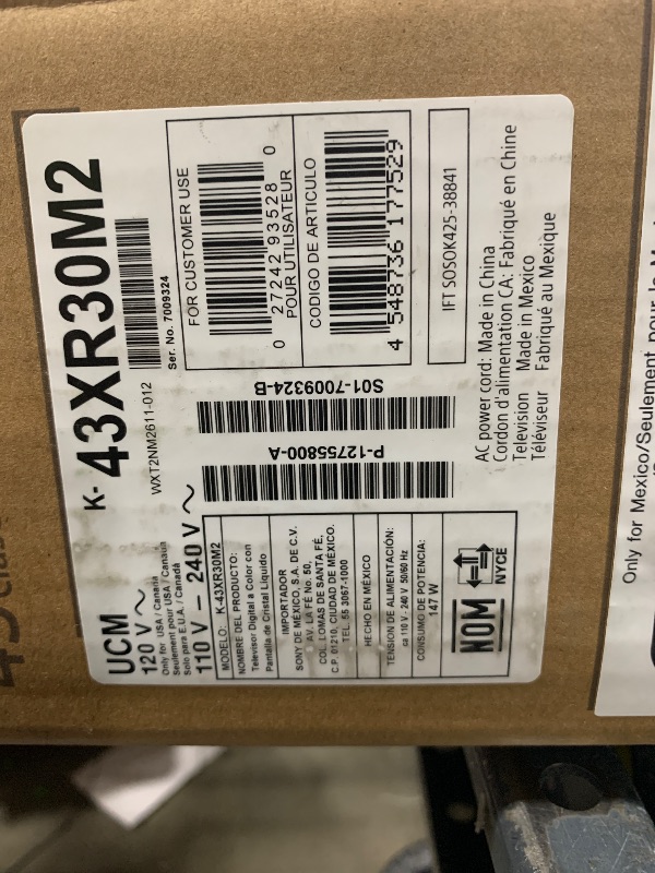 Photo 1 of Sony 43 Inch BRAVIA 3 II LED 4K HDR Smart Google TV with Gemini K-43XR30M2