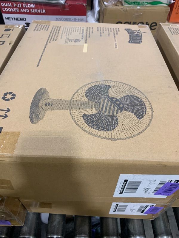 Photo 1 of JIMBO USA 250th Anniversary 12-Inch Oscillating Table Fan, Quiet, 3 Speeds