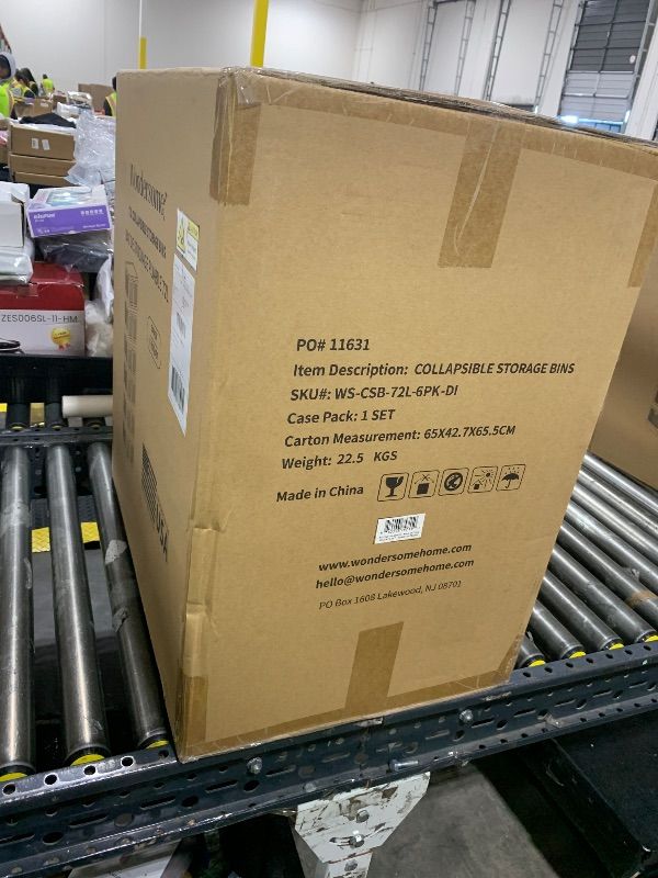 View 3 of Wondersome Collapsible Storage Bins - 6-Pack of Extra-Large 19-Gallon/76-Quart Stackable Wheeled Clothing, Shoe, Bedroom, Office Organizer - Foldable
(Write a Review)
Share:
Barcode Formats: UPC-A 810033757150, EAN-13 0810033757150