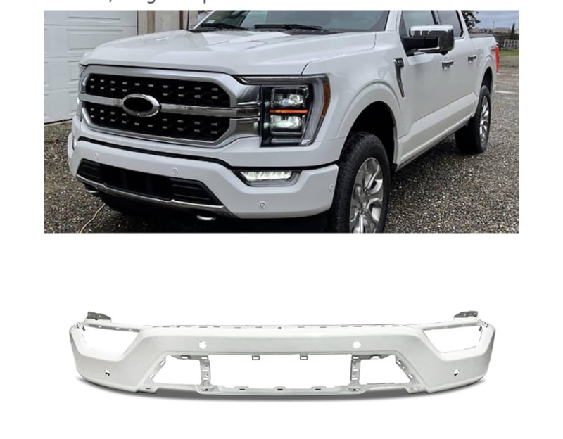 Photo 1 of Star White Steel Front Bumper Cover Fit for Ford F150 2021-2023
Reserved Fog Lamp Holes + 6 Sensor Holes,Replace for ML3Z17757E,Tough & Scratch-Resistant,Effective Protection,Long Lifespan