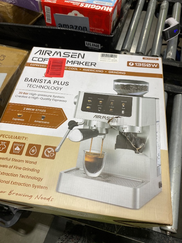View 2 of AIRMSEN Espresso Machine with Grinder and Milk Frother