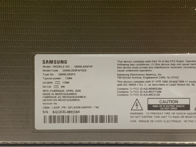 Photo 1 of Samsung 55-Inch Class The Frame LS03F 4K QLED Smart TV (2025 Model) Slim Fit Wall Mount, Modern Frame Design, NQ4 AI Gen2 Processor, Art Mode, Artful Picture Quality, Samsung Vision AI, Alexa Built-in