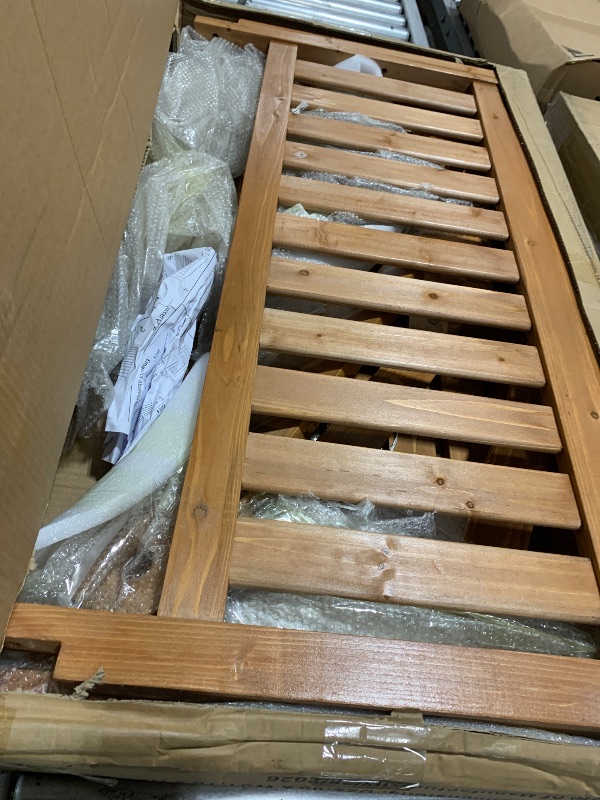 Photo 1 of Anraja Wooden Porch Swing, 4 Ft, Brown