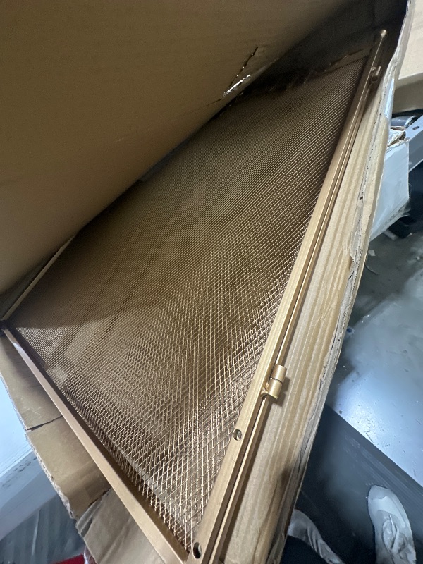 Photo 1 of Fireplace Screen 3 Panel 50x32 Inch Folding Fireplace Screen Gold