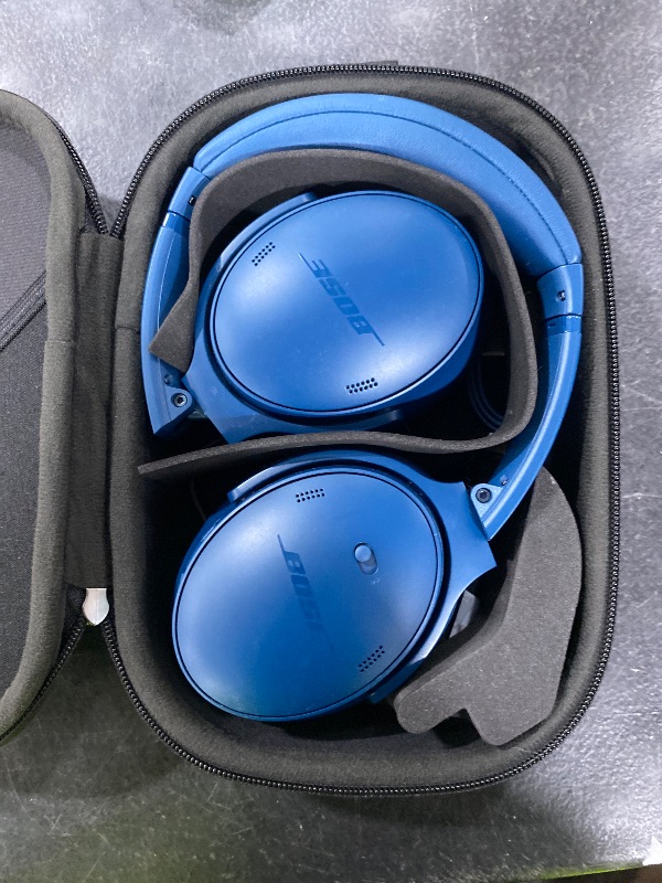 View 3 of Bose QuietComfort Headphones - Wireless Bluetooth Headphones, Active Over Ear Noise Cancelling and Mic, USB-C Charging, Deep Bass, Up to 24 Hours of Playtime, Twilight Blue - Limited Edition Color