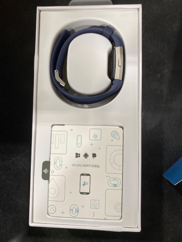 View 4 of Fitbit Charge 2 Heart Rate + Fitness Wristband, Blue, Large