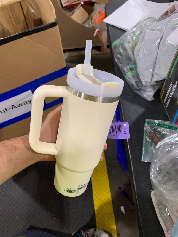 View 2 of STANLEY Quencher H2.0 Flow State Tumbler, 30 oz, Cream 2.0(straw damage)