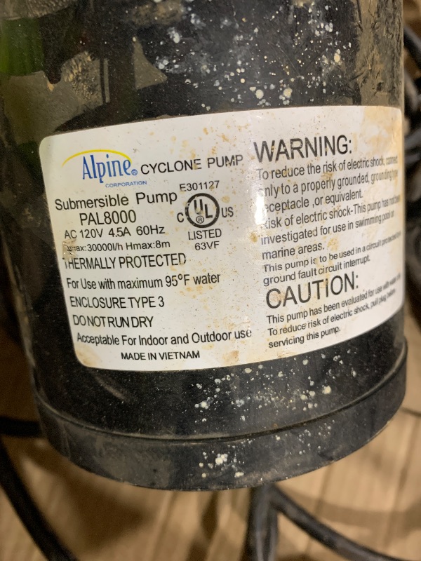 View 4 of Alpine Corporation 8000 GPH Submersible Pump