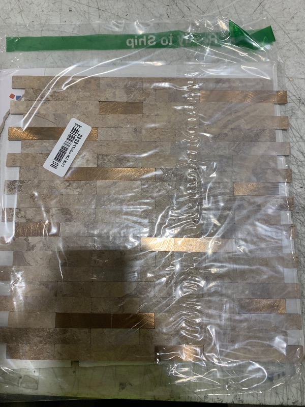 Photo 1 of STICKGOO Peel and Stick Backsplash Tile Sample, Stone Beige Marble PVC