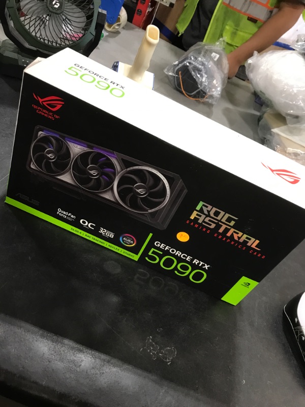 Photo 1 of ASUS ROG Astral GeForce RTX 5090 32GB GDDR7 OC Edition Gaming Graphics Card (Nvidia GeForce RTX5090, Four Fans, 3.8 Slot Design, PCIe 5.0, 2X HDMI 2.1b, 3X DisplayPort 2.1a)