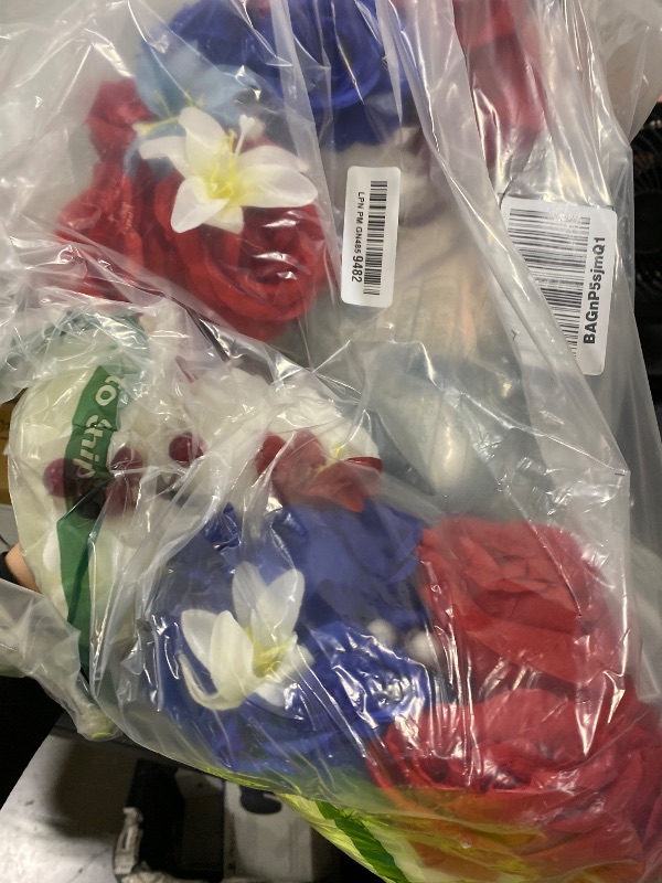 View 2 of 9/11 25th Anniversary Lighted Patriotic Wreath with American Flag &Bow