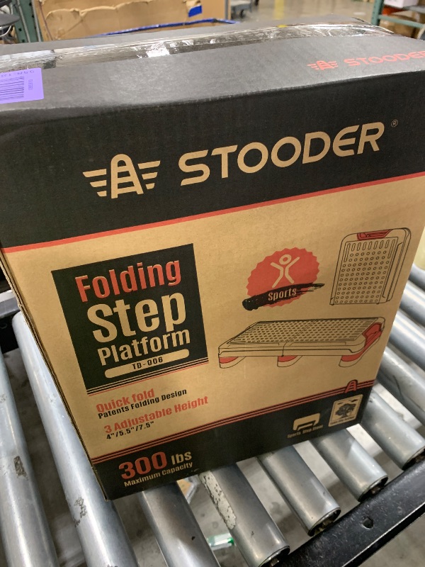 View 2 of **USED, DAMAGED** STOODER Foldable Aerobic Step Platform - Black/Red
