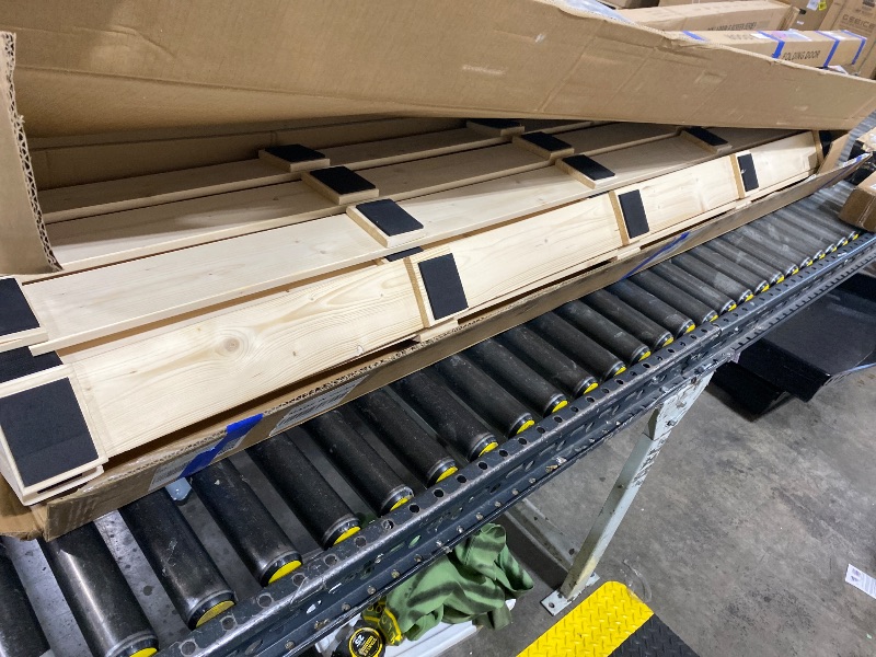 View 2 of LOBOTOU King Size Foldable Pine Slat Floor Bed Frame