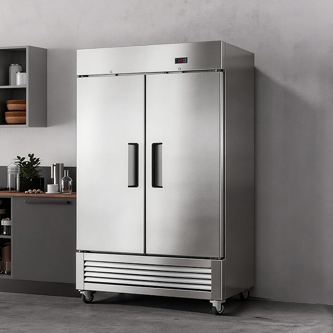 Photo 1 of RAYAYR Commercial Reach-in Upright Stainless Steel Freezer with adjustable shelves