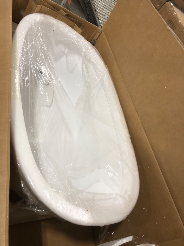 View 6 of 67" Free Standing Tub, Pure Acrylic Freestanding Bathtub, Stylish Stand Alone Tub, Contemporary Deep Soaking Bath Tub, cUPC Certified SY9970 (Glossy White)