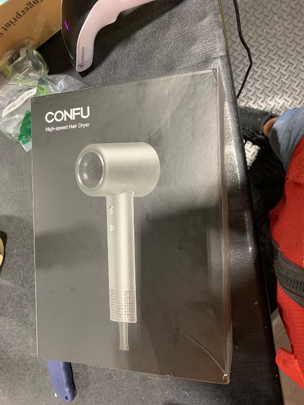 View 3 of CONFU Hair Dryer, 110000 RPM, Ionic, Magnetic Attachments, Grey
