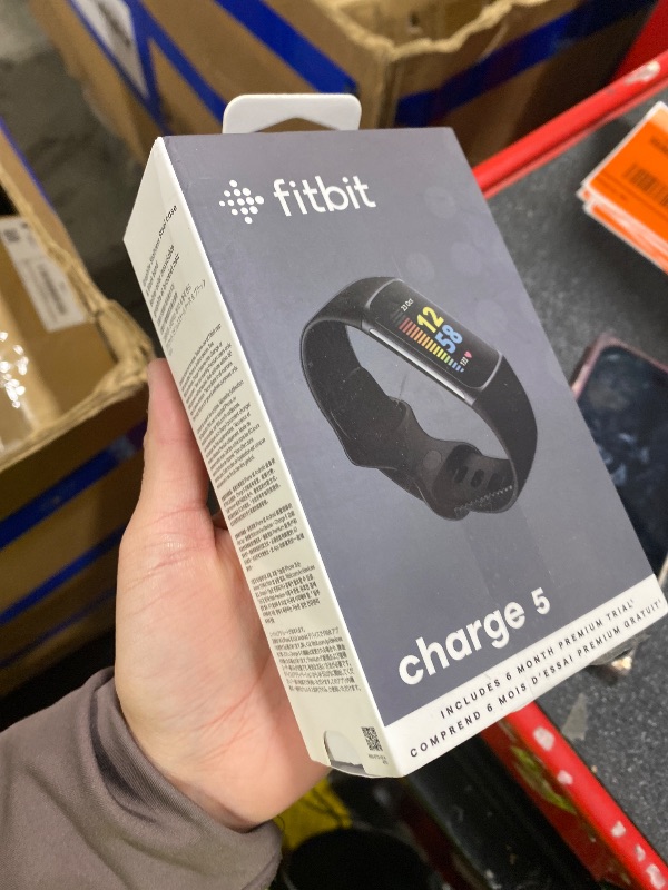 View 2 of Fitbit Charge 5 Activity Tracker with GPS, Graphite Stainless Steel