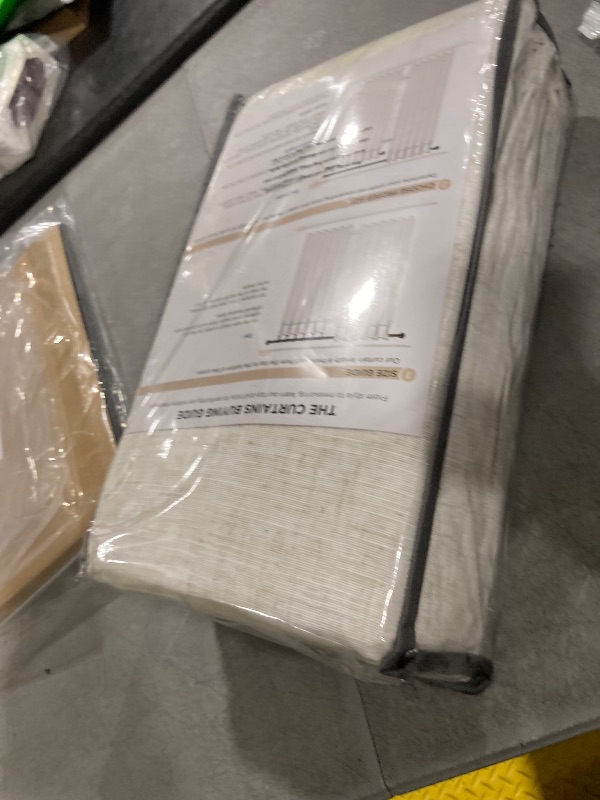 View 2 of CAPALOCA Natural Pinch Pleated 100% Blackout Curtains 96 Inch Long