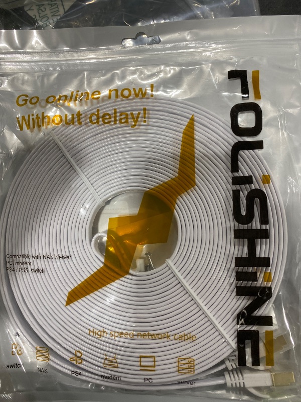 View 2 of Cat 7 Ethernet Cable 30 ft, High Speed Flat Shielded Internet Network Cable