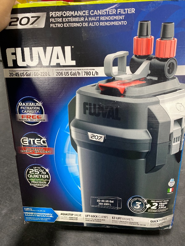 View 3 of Fluval 207 Performance Canister Filter, 45 Gallons, Black