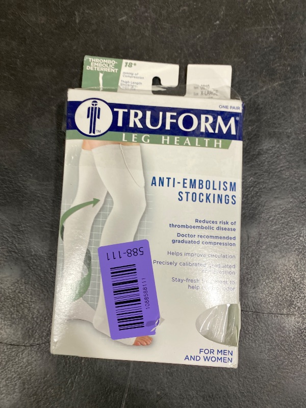 View 2 of Truform Anti-Embolism Thigh-High Compression Stockings