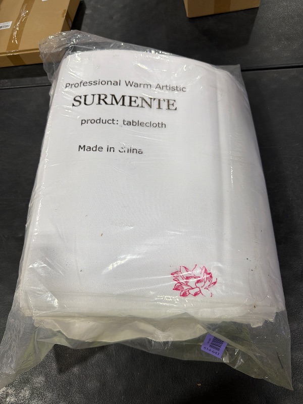 View 3 of Surmente 10 Pack 90x132 Inch White Rectangular Tablecloths