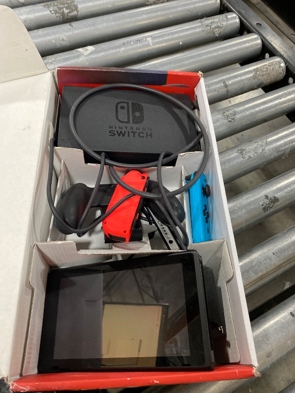 View 3 of Nintendo Switch Console with Neon Blue and Red Joy-Con