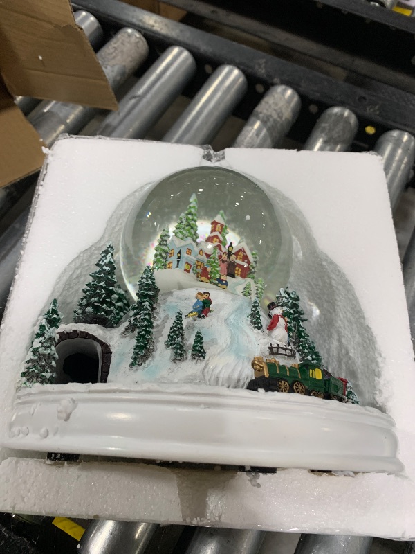 View 3 of MUMTOP Christmas Snow Globes, Automatic Train Snow Globes with Musical Battery Operated LED Lights Glittering Music Water Globe Winter for Holiday Home Indoor Christmas Decor