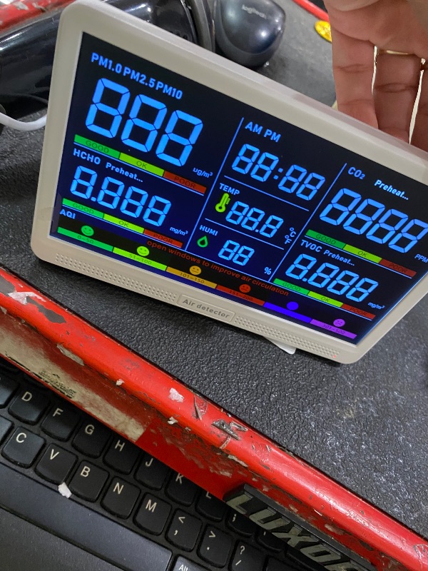View 3 of 16 in 1 Air Quality Monitor Indoor 7" High-Precision Real-Time CO2 Monitor