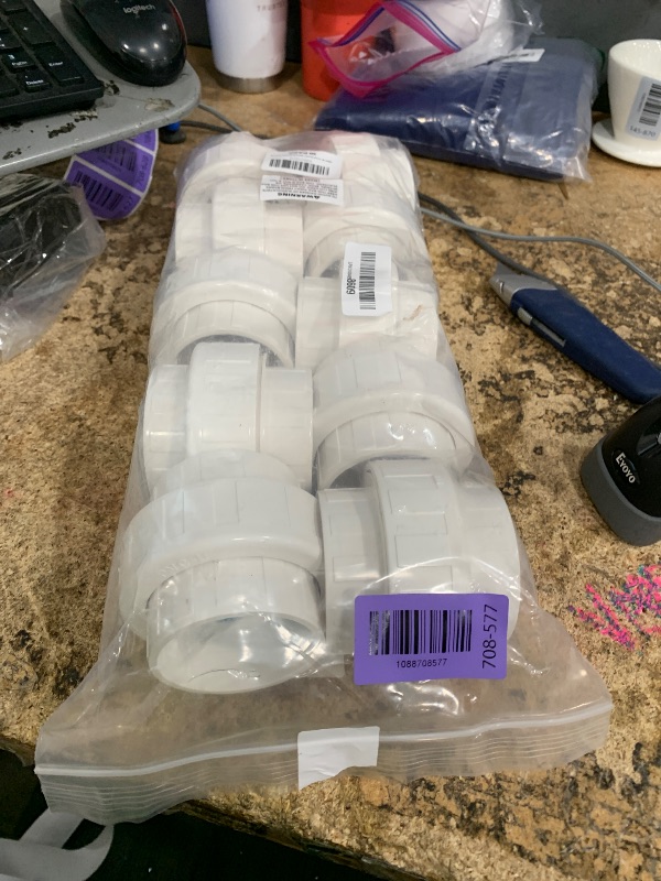 View 2 of 10 PCS 2" PVC Union Coupling Pipe Fitting, Slip Joint Adapter PVC Connectors (Socket x Socket), Built-in EPDM O-Ring, Schedule 40, Ideal for Pool Pump, Irrigation Systems, Plumbing, DIY Projects