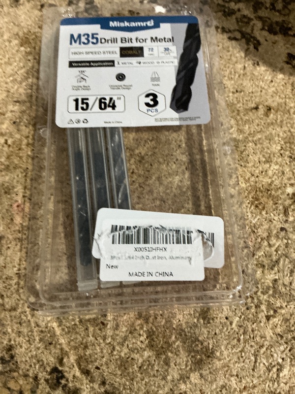 View 2 of 15/64 Inch Cobalt Drill Bit Set, HSS M35, Industrial Grade, TiAlN Coated